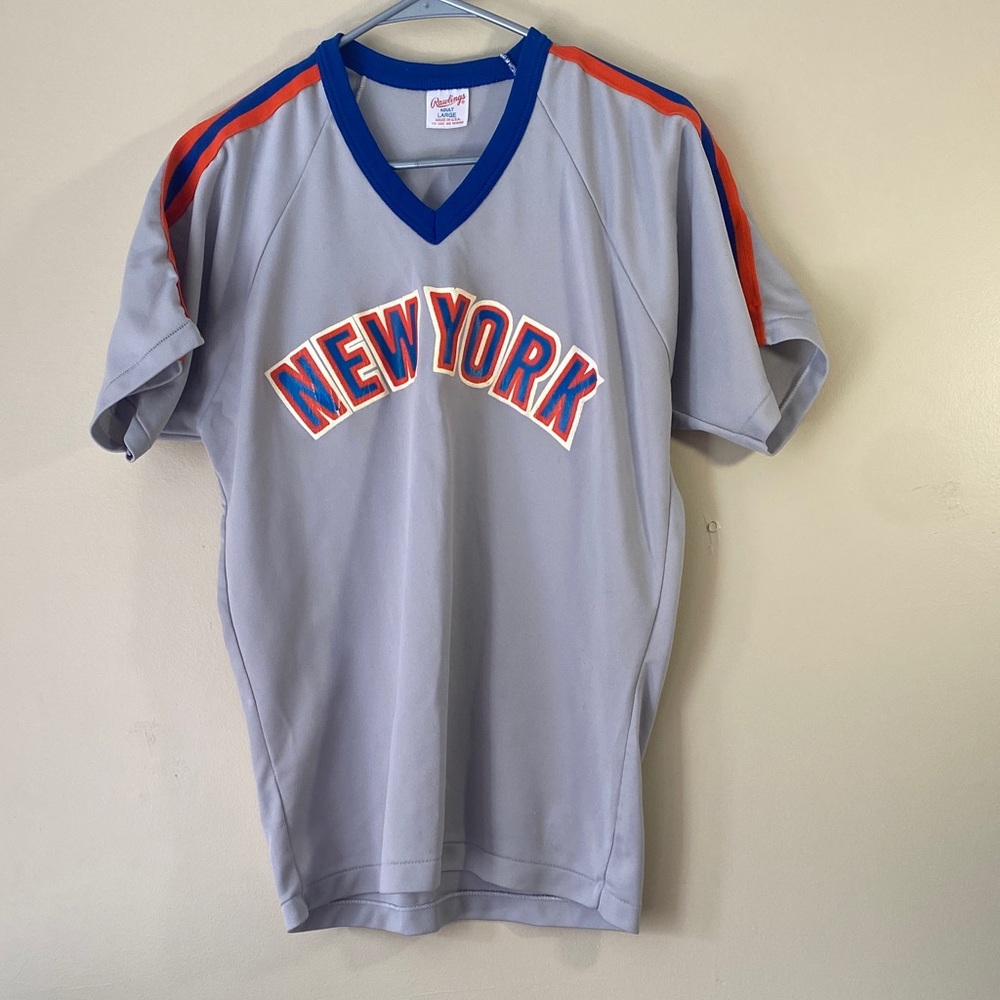 Vintage Rawlings New York Mets Jersey Shirt Made USA Adult Large MLB